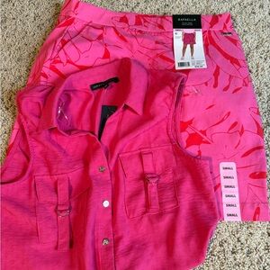 Rafaella pink golf skirt and shirt